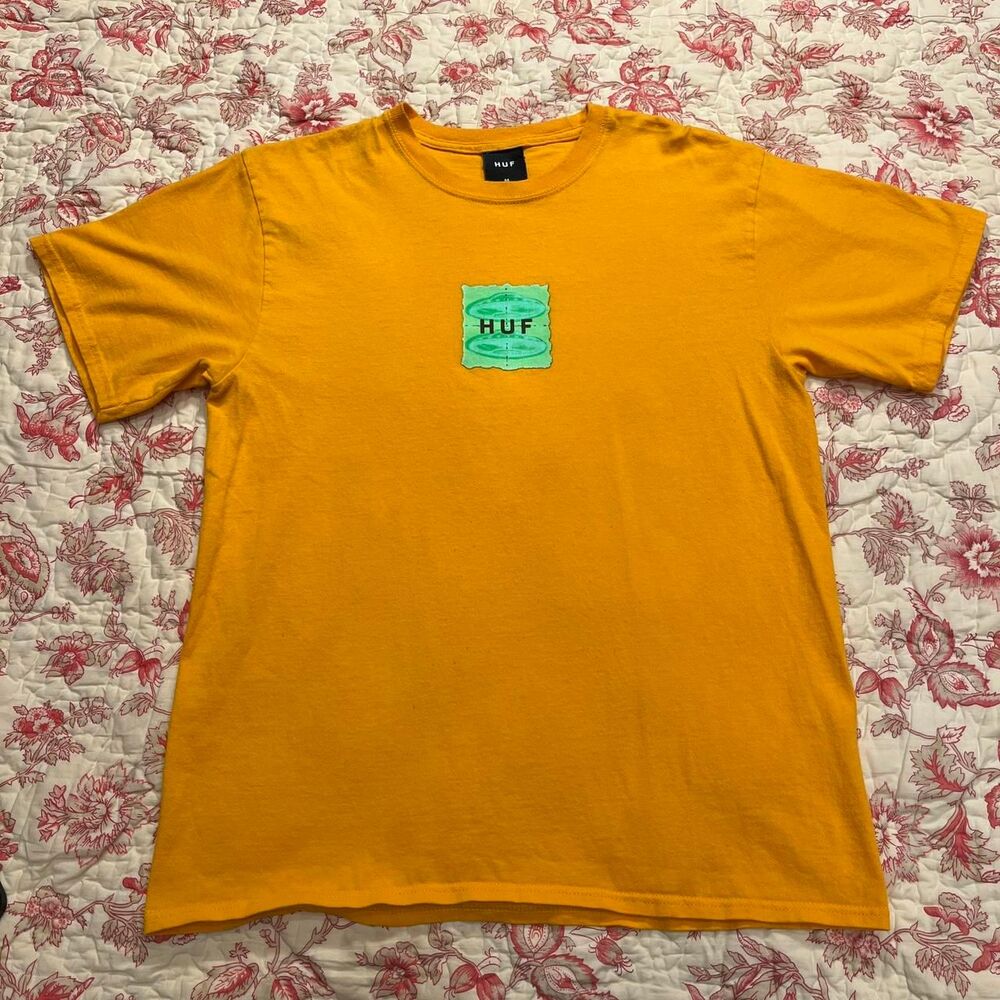 Huf Men's Orange and Yellow T-shirt